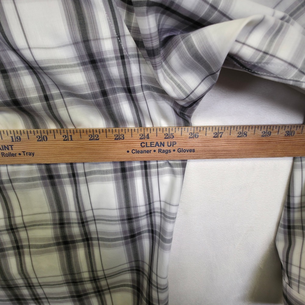 Cabela's Button Up Shirt Mens L Gray Plaid Business Casual Preppy Heritage - Picture 3 of 16